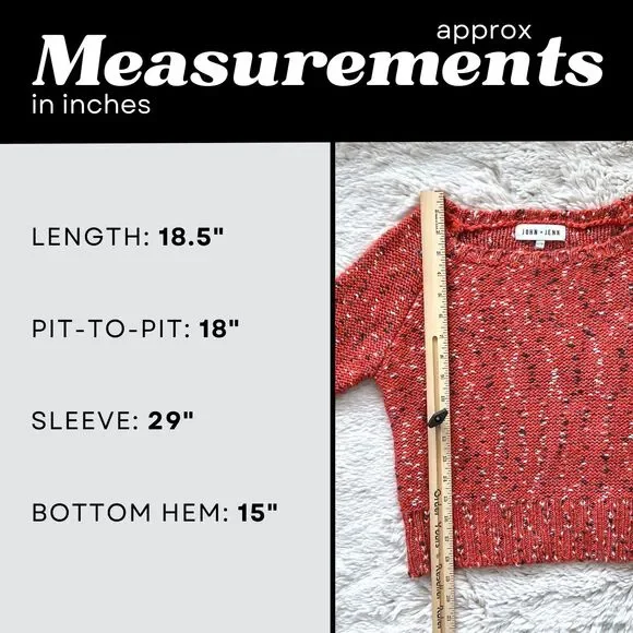 Anthropologie John + Jenn Women's XS Apple Blossom Red Marled Cropped Sweater - Picture 11 of 11
